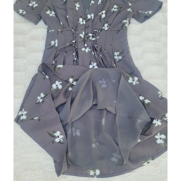 Storia gray floral dress - Picture 4 of 16